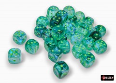 CHX27995 Borealis Kelp/light green Luminary 12mm d6 Dice Block (36 dice)